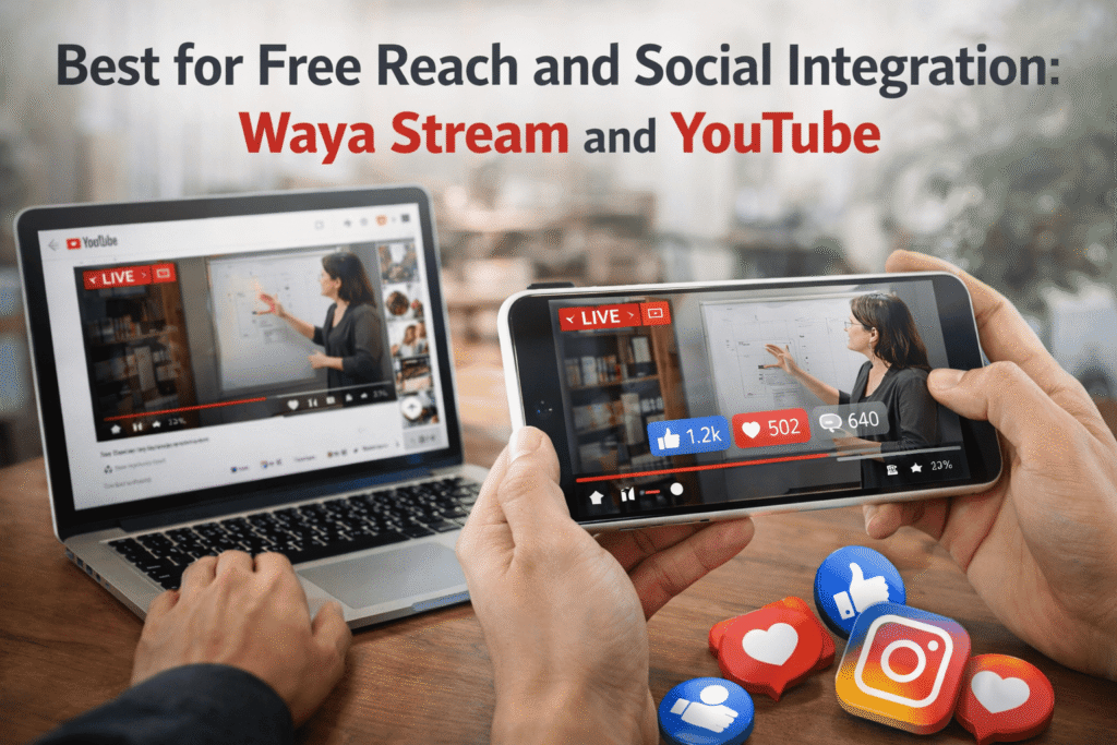 Best for Free Reach and Social Integration: Waya Stream and YouTube